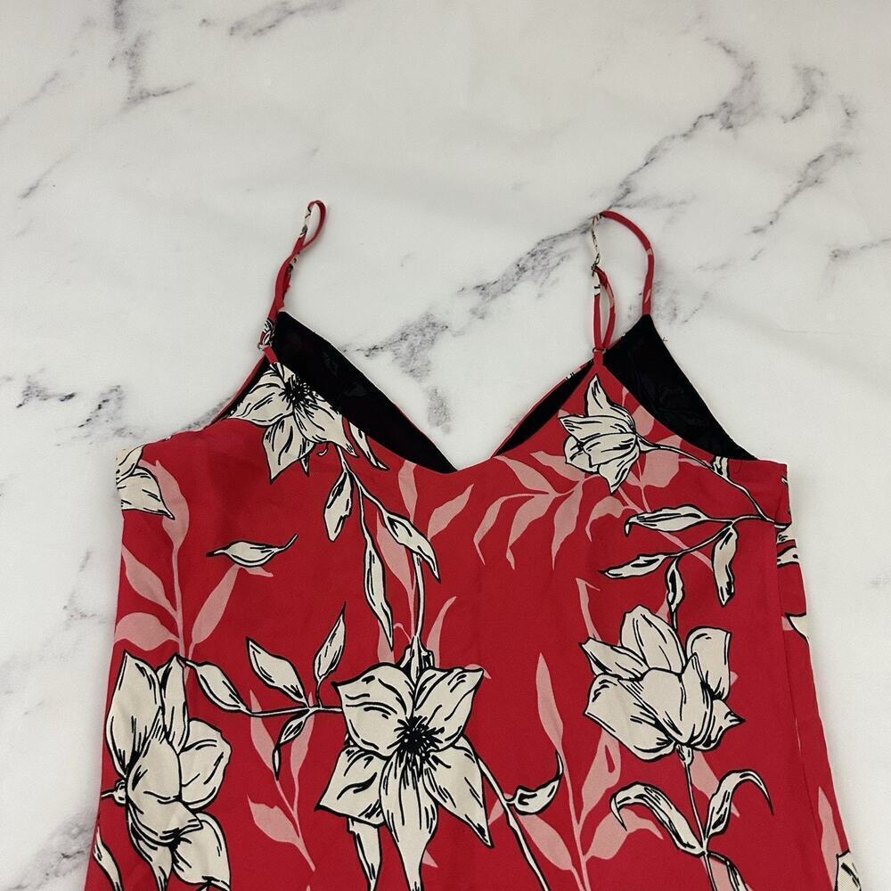 Rag and Bone Womens Mallory Slip Dress Size 4 Red Black Floral Silk Blend - Picture 9 of 11
